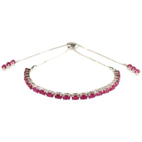 Armband 925 Sterling Silber Rubin behandelt