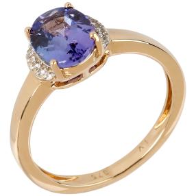 Ring 375 Gelbgold Tansanit + Zirkon