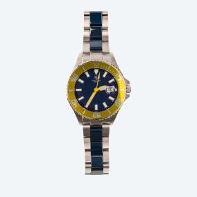 Richter & Söhne Taucheruhr, Keramik, gelb/blau