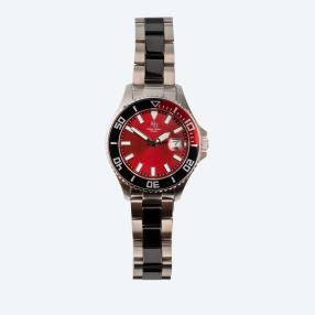 Richter & Söhne Taucheruhr, Keramik, rot/schwarz
