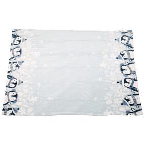 Flanell-Decke Pinguin blau 120x160 cm