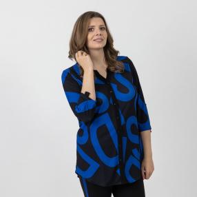 sophistical Women Bluse schwarz/royalblau