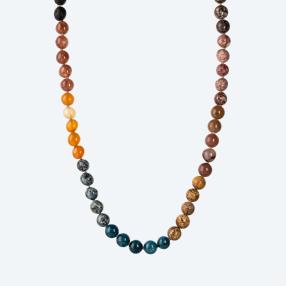 Collier Jaspis multicolor, ca. 120cm