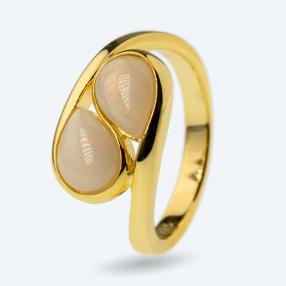 Ring 925 St. Silber vergoldet Äthiopischer Opal