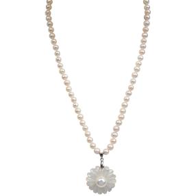 Collier 925 Sterling Silber Perlen+Anhänger