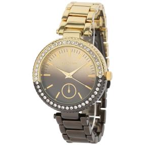 Excellanc Damenuhr, Quarz, schwarz/goldfarben