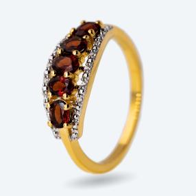 Ring 925 Sterling Silber vergoldet Granat