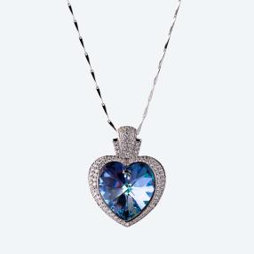 Anhänger Herz + Kette 925 Silber Kristalle