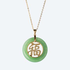 Anhänger 925 Sterling Silber vergoldet Jade
