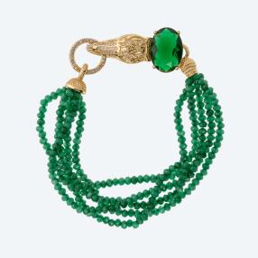 Armband vergoldet Jade Kroko