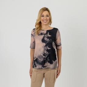 FASHION NEWS Damen-Shirt, schwarz/beige