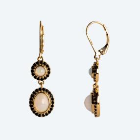 Ohrhänger 925 vergoldet Äthiopischer Opal+Spinell