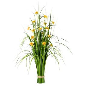 Grasbusch mit Blüten gelb 86 cm