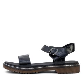 Damensandalen schwarz kroko