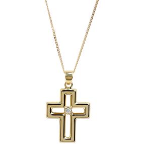 Kette+Kreuzanhänger 925 St. Silber verg. Brillant