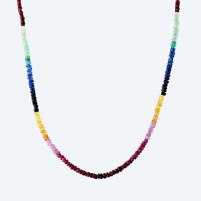 Collier Rubin, Saphir, Smaragd, ca. 30 ct