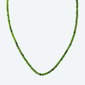Collier Chromdiopsid, ca. 35ct