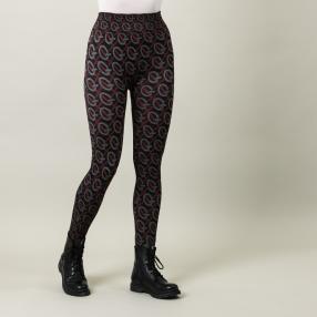 Damen-Winter-Leggings, angeraut schwarz/rot