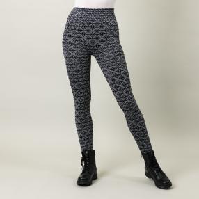Damen-Winter-Leggings, angeraut schwarz/grau