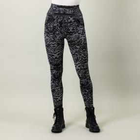 Damen-Winter-Leggings, angeraut schwarz/grau