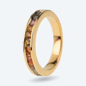Ring 925 Silber vergoldet Multi Saphir