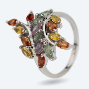 Ring 925 Sterling Silber Multi Saphir