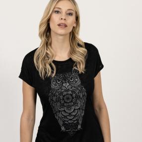 Damen-Shirt 'OWL' schwarz
