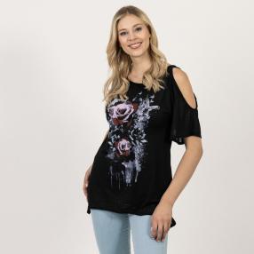 Damen-Shirt 'ROSES' schwarz