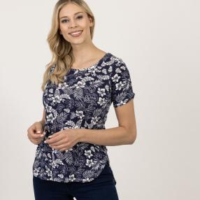 Damen-Shirt 'Wendy' dunkelblau/weiß