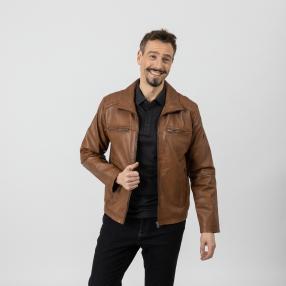 OTTO KERN Herren-Lederjacke 'Henry' cognac