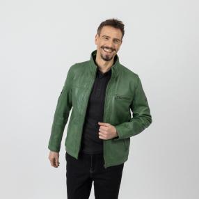 OTTO KERN Herren-Lederjacke 'Brice' grün