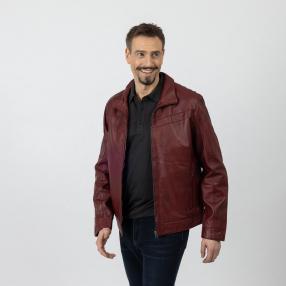 OTTO KERN Herren-Lederjacke 'Hendrix' bordeaux