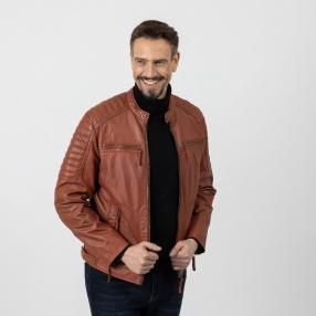 OTTO KERN Herren-Lederjacke 'Atlanta' rostbraun
