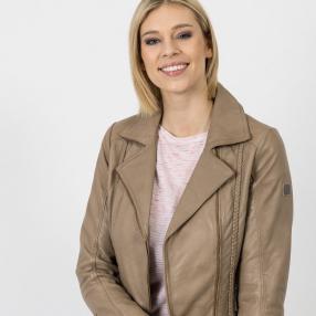 OTTO KERN Damen-Lederjacke 'Eloise', taupe