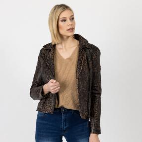 OTTO KERN Damen-Lederjacke 'Helen', cognac/black