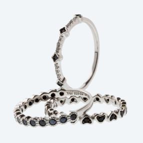 3er Set Ringe 925 Sterling Silber Spinell