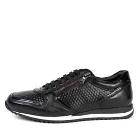 cafe moda Damenledersneaker schwarz