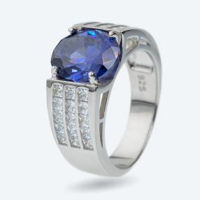 Ring 925 Sterling Silber rhodiniert Zirkonia