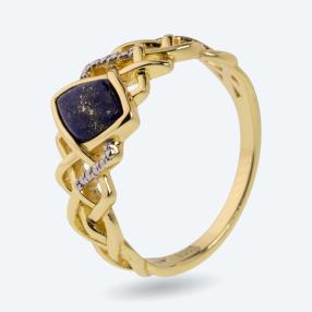 Ring 925 Sterling Silber vergoldet Lapislazuli