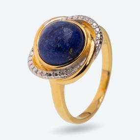 Ring 925 Sterling Silber vergoldet Lapislazuli