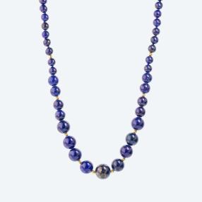 Collier 925 Sterling Silber vergoldet Lapis