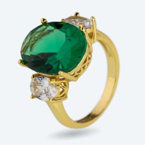 Ring 925 Sterling Silber vergoldet Zirkonia