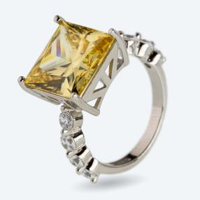 Ring 925 Sterling Silber Zirkonia gelb