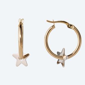 Creolen Stern 375 Gold bicolor