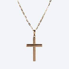 Kreuz-Anhänger 375 Gelbgold