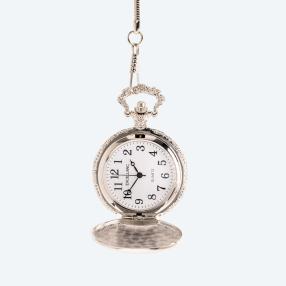 Excellanc Taschenuhr, Quarz, silbern, Segelschiff
