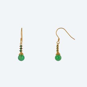 Ohrhänger 925 Sterling Silber vergoldet Jade