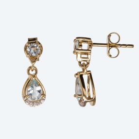 Ohrhänger 585 Gelbgold Aquamarin