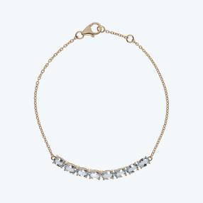 Armband 585 Gelbgold Aquamarin
