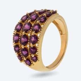 Ring 925 Sterling Silber vergoldet Rhodolith